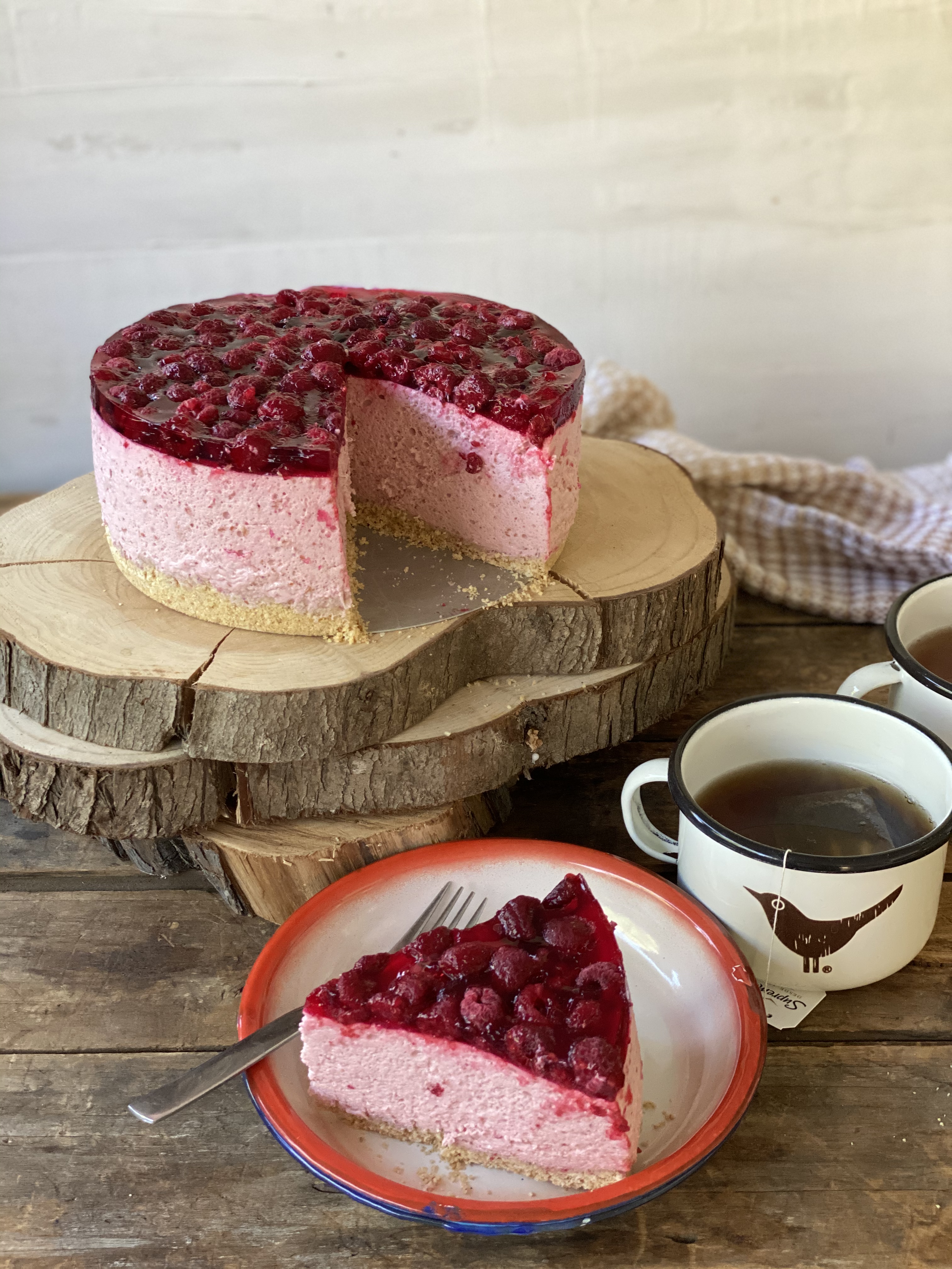 Torta de yogurt frambuesa esponjosa - Polin en la Cocina